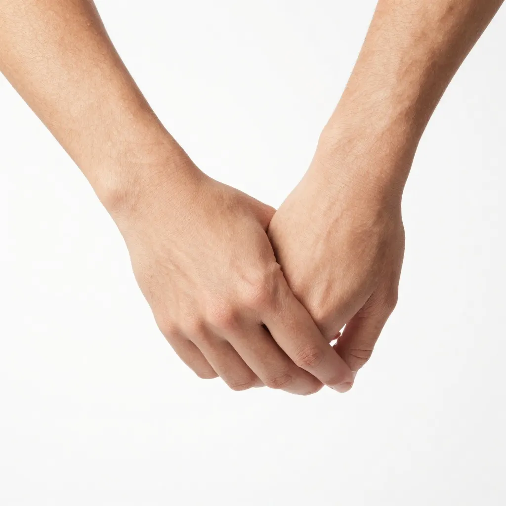 Two fists meeting where the fingers merge into an indistinct mass