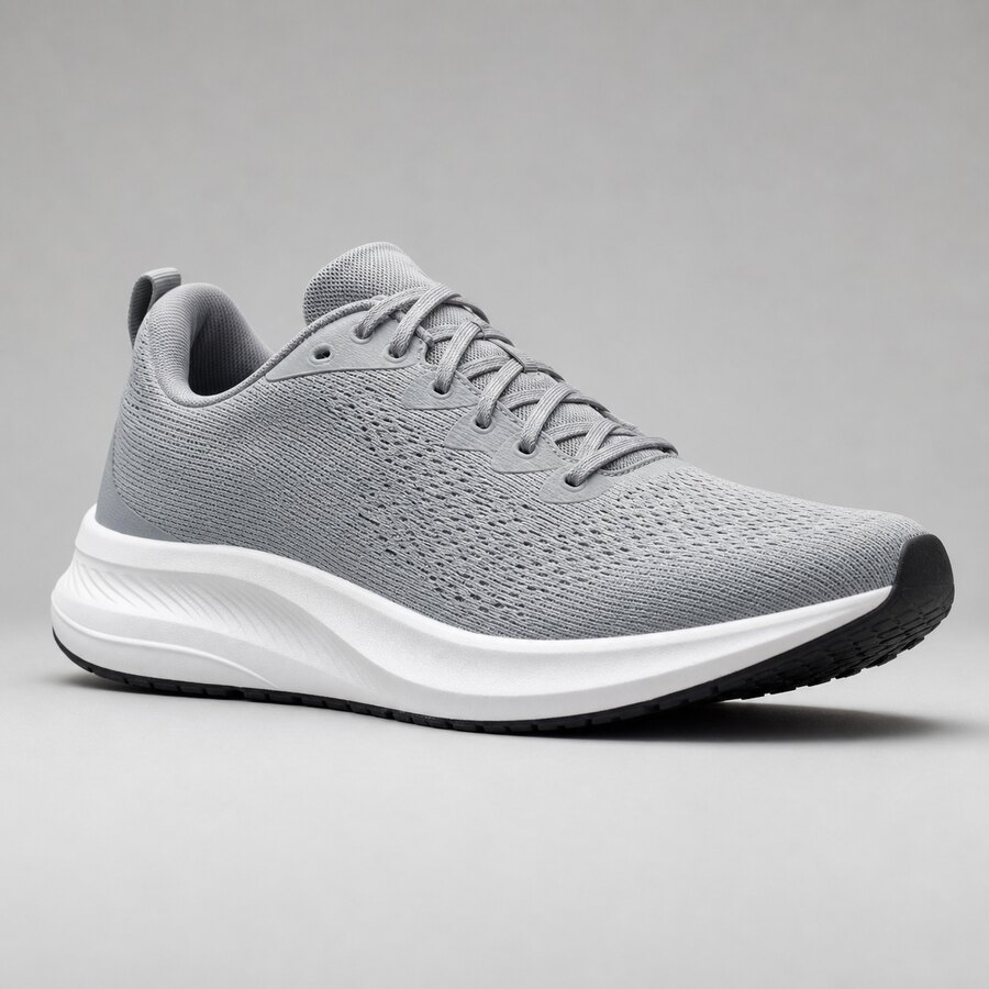 AI-generated studio product photo of a running shoe